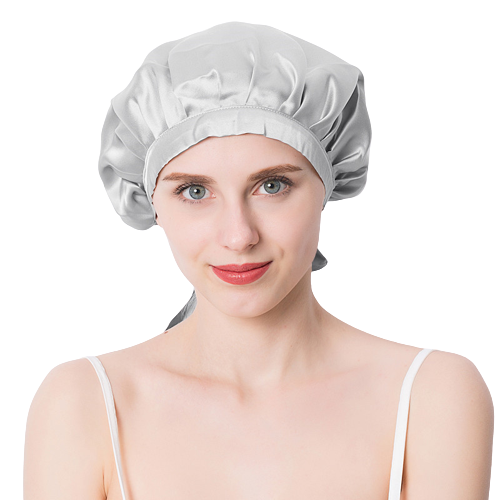 ナイトキャップ シルク ヘアクリップ付き 美髪 保湿 ヘアキャップ 脱げ防止 就寝用 抜け毛 パサつき ロングヘア |  | 03