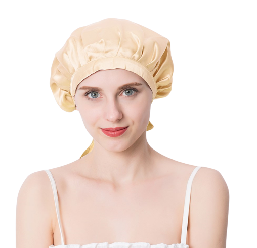 ナイトキャップ シルク ヘアクリップ付き 美髪 保湿 ヘアキャップ 脱げ防止 就寝用 抜け毛 パサつき ロングヘア |  | 07