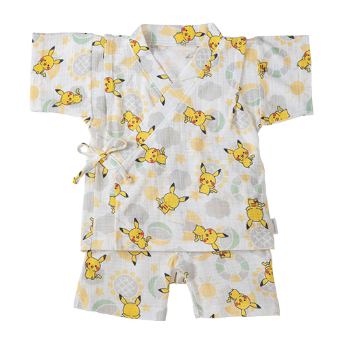 新品未使用 ベビー 80-90サイズ ピカチュウ Pokemon モンポケ ピカチュウ柄甚平スーツ 赤ちゃん ベビー