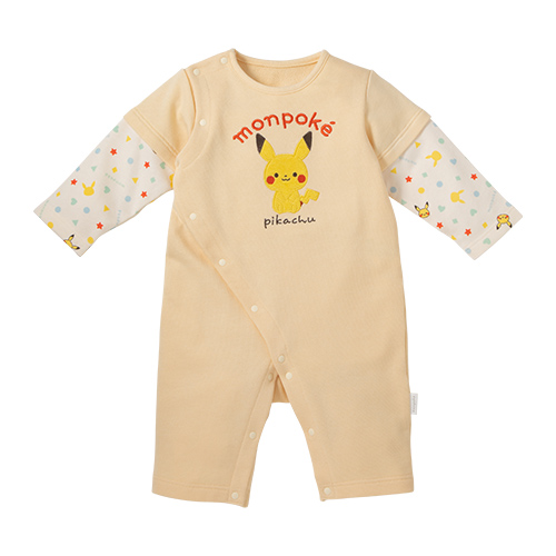 Pokemon（ポケモン） モンポケ 綿100％ ロンパース レイヤード調 長袖