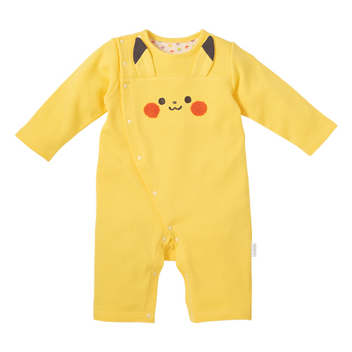 Pokemon（ポケモン） モンポケ 綿100％ ロンパース ピカチュウ 長袖 70