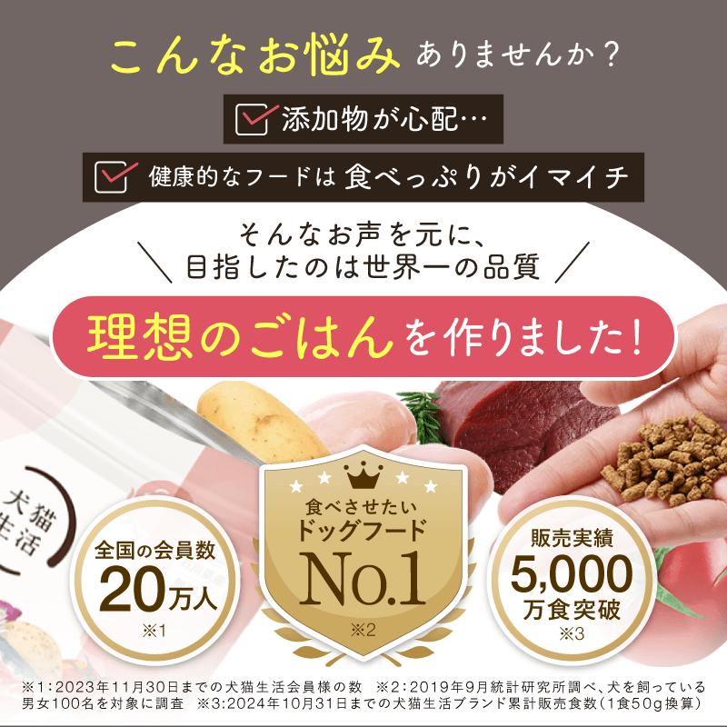 犬猫生活 ドッグフード 犬 無添加 グレインフリー 2種(生鶏肉・天然鹿