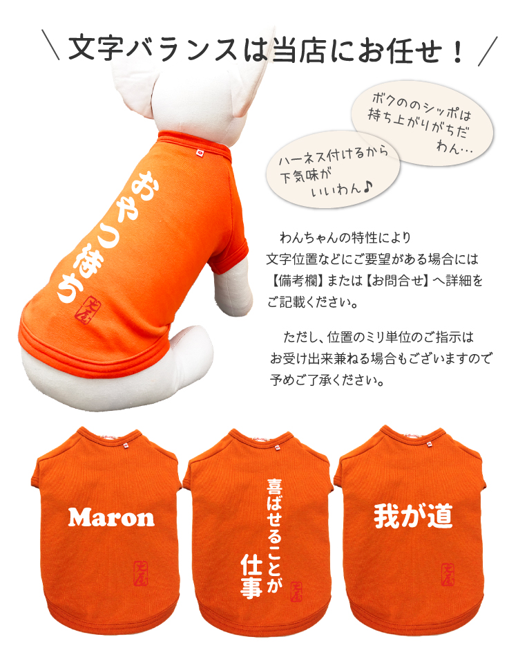 みつ  ꒡̈⃝Lily꒡̈⃝犬服ハンドメイド 犬服（名入れ 自作 自由コメント Tシャツ Mサイズのみ オレンジ