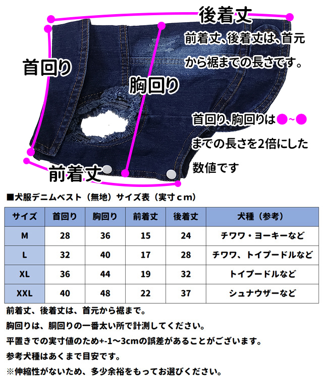新発売 名入れ 犬服（デニム ジャケット 小型犬用 ）ベスト