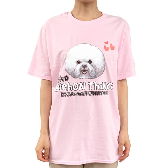 Tシャツ 半袖 ビションフリーゼ ピンク ビション デザイン メンズ レディース デザイン イラスト 犬 S L オーナー Kingdogs 犬屋 Kingdogs Ot08 犬屋 Yahoo 店 通販 Yahoo ショッピング
