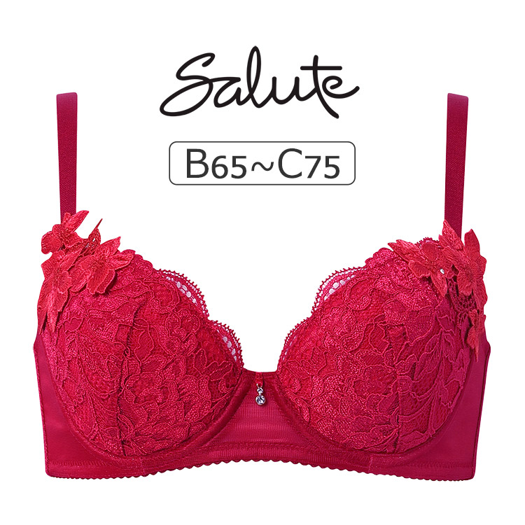 ワコール/サルート 96 P-upブラソングC75レッド サルート（SALUTE） ワコール 27グループ 27G ブラジャー単品 女優Bra