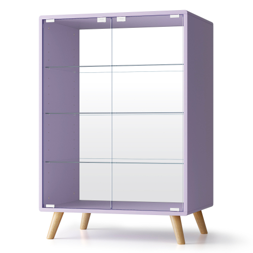 コレクションケース ガラスディスプレイキャビネット 4段 高さ調節可能