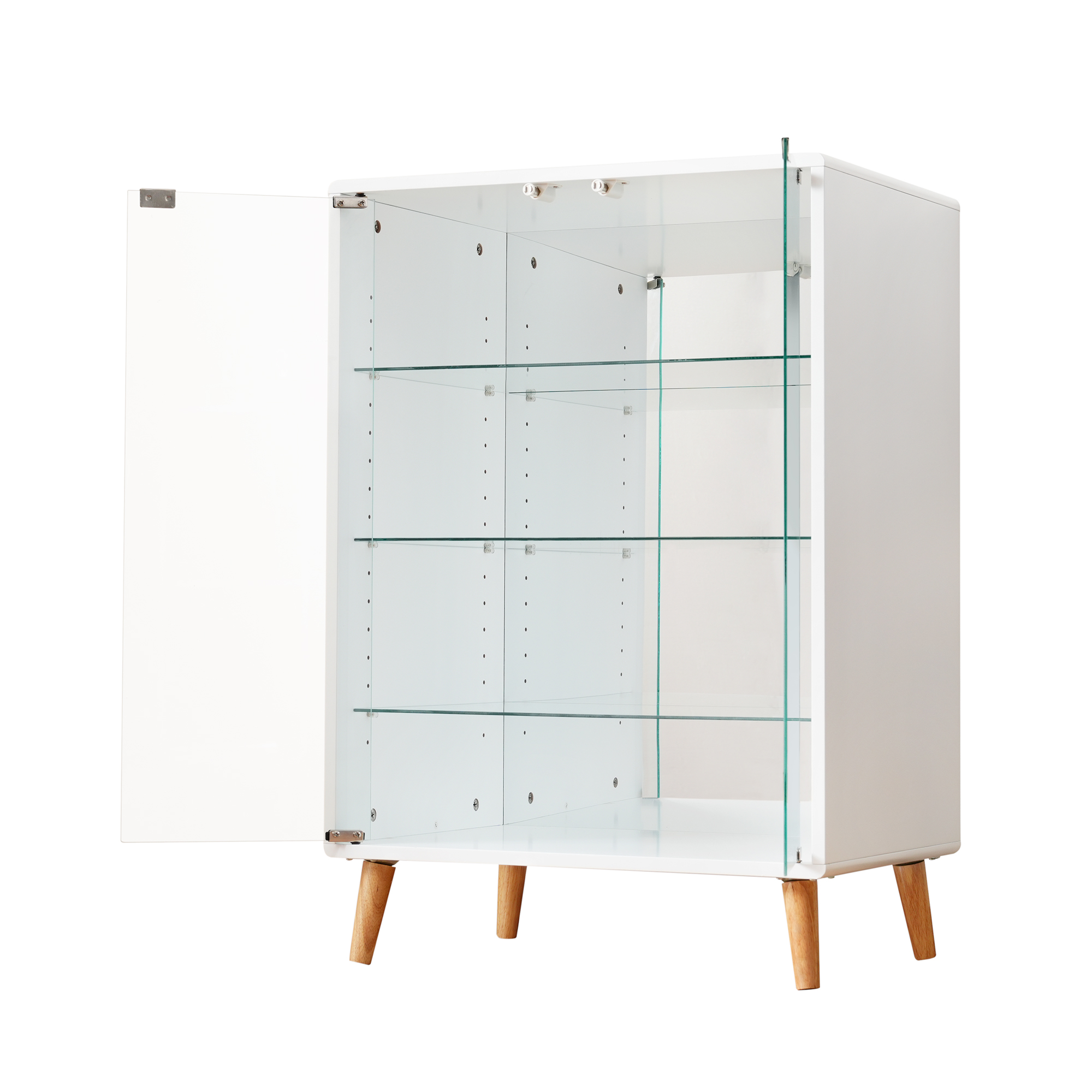 コレクションケース ガラスディスプレイキャビネット 4段 高さ調節可能