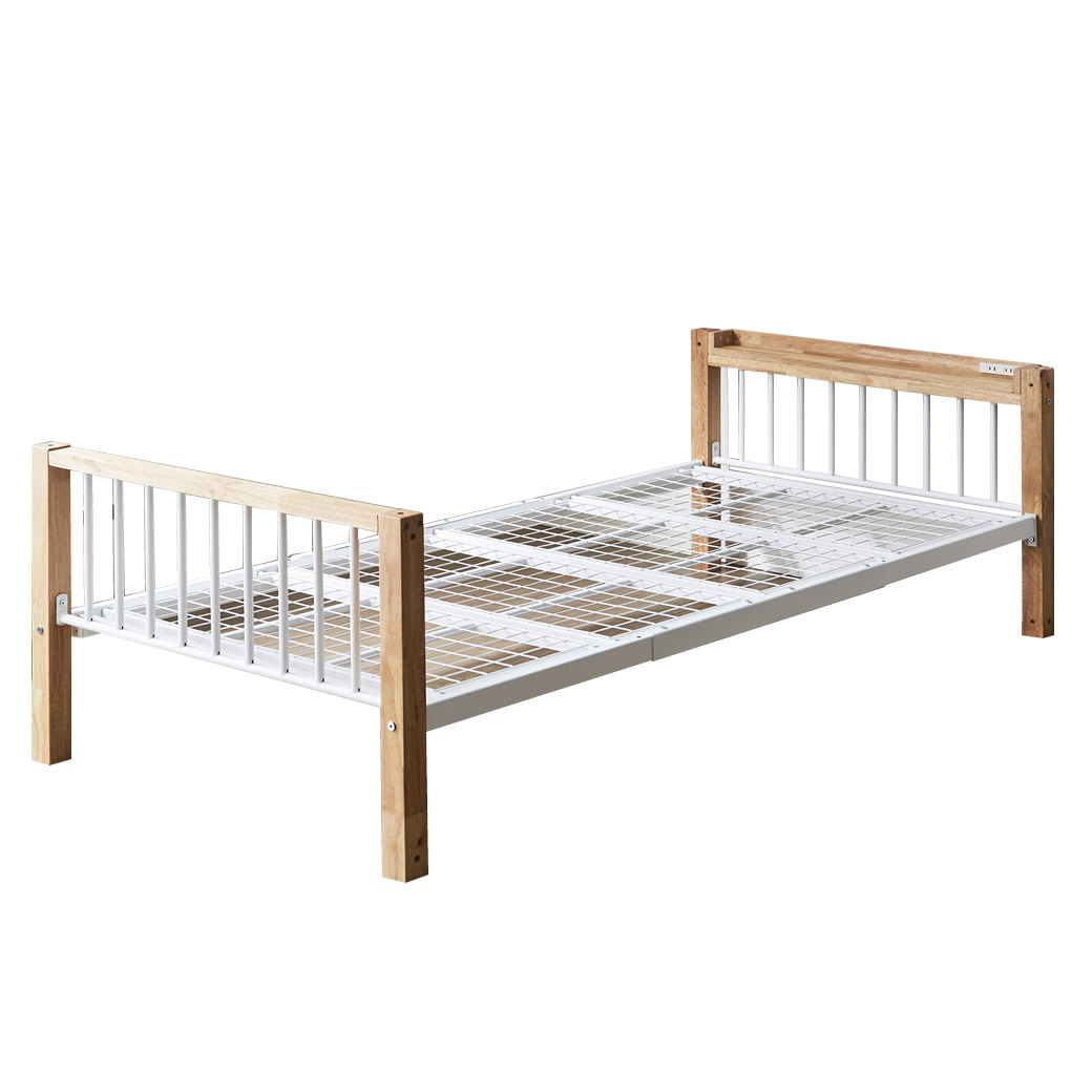 ネルコンシェルジュ Edith アイアンベッド シングル 棚コンセント2口付