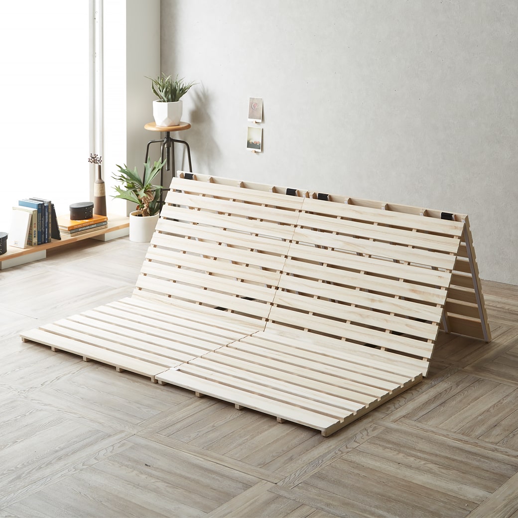 コンフォートすのこマット　シングル ネルコンシェルジュ 三つ折りすのこマット すのこベッド クイーン