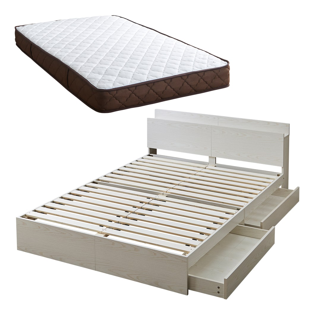 ネルコンシェルジュ ベッド 収納 キングベッド マットレス付き 収納