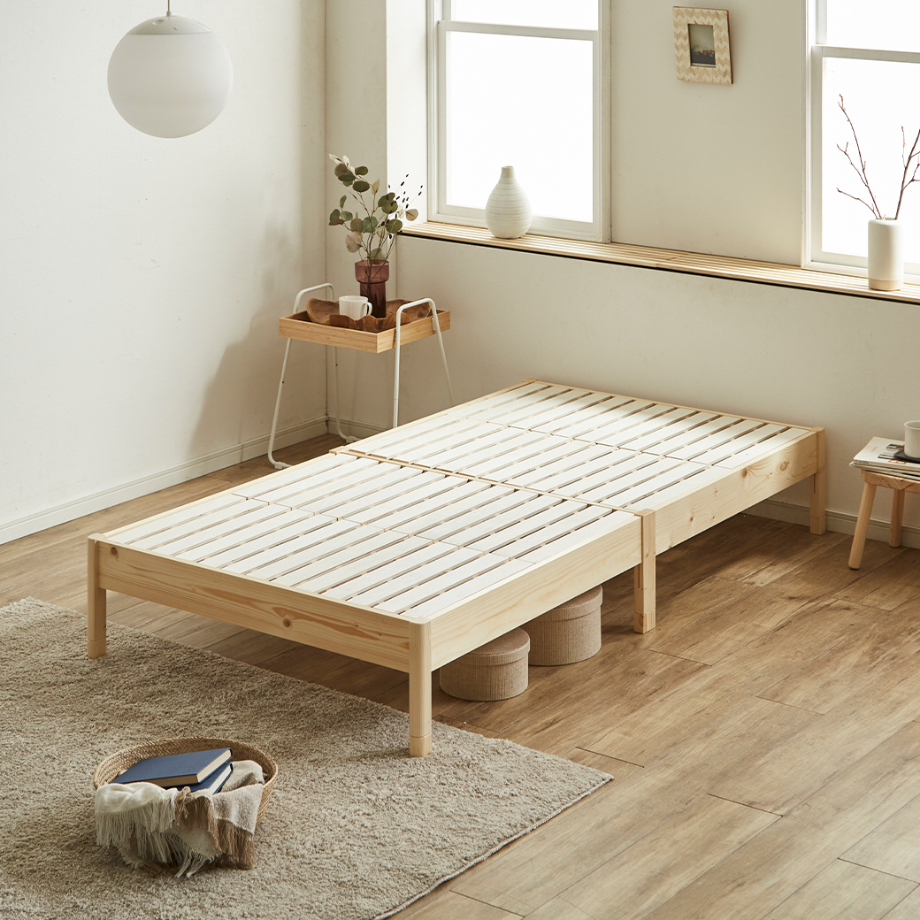 ネルコンシェルジュ 簡単組み立てベッド すのこベッド 工具不要