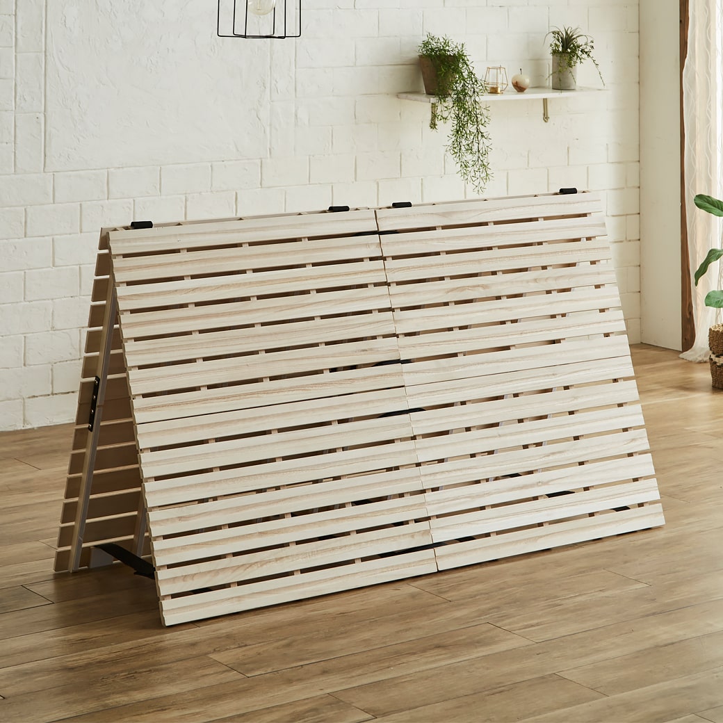 ネルコンシェルジュ 二つ折り桐すのこマット すのこベッド クイーン