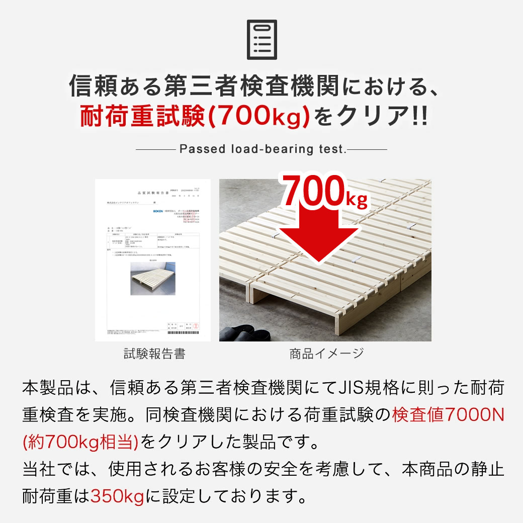 床面静止耐荷重350kg