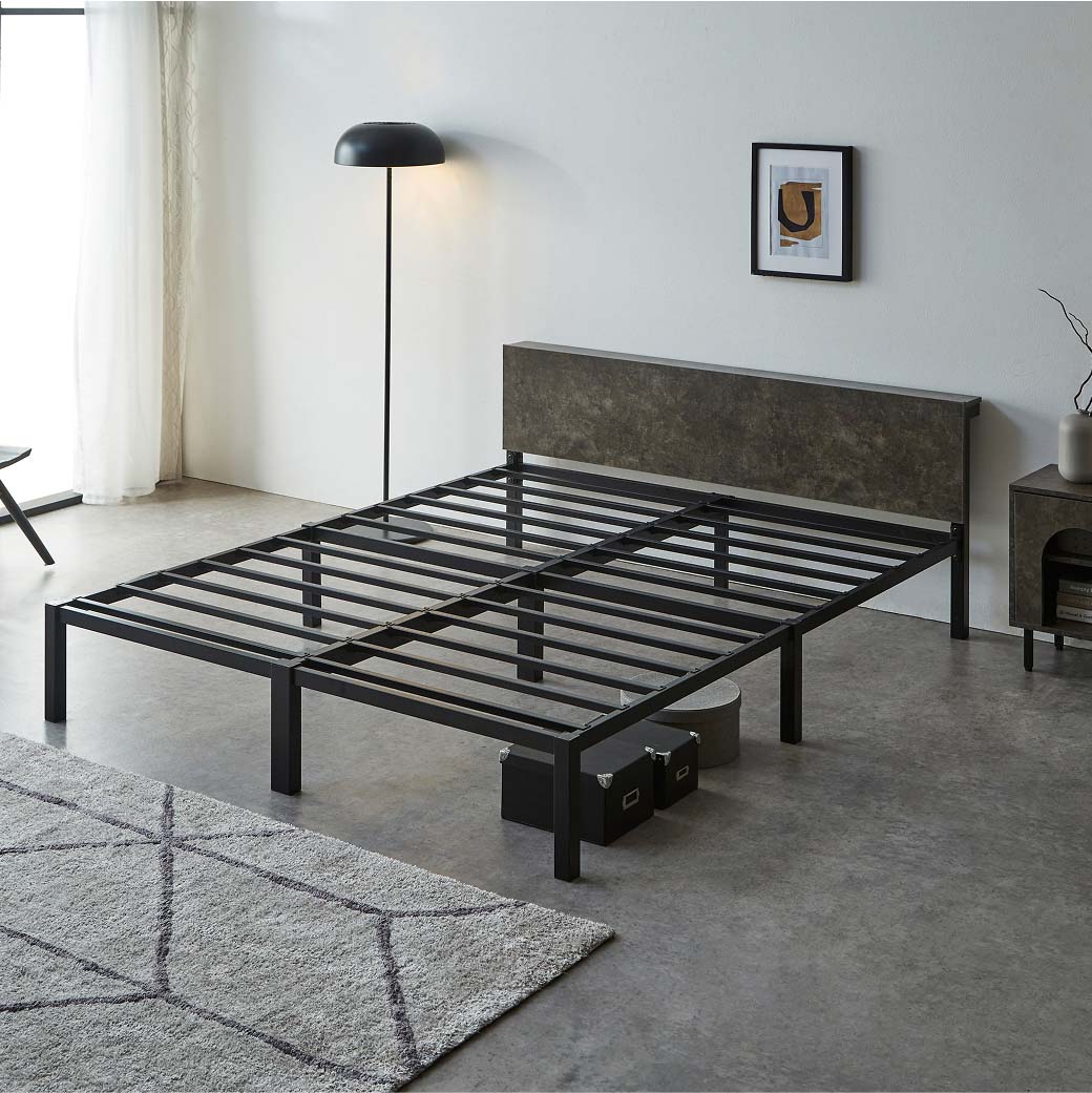 ネルコンシェルジュ セラミック調スチールベッド カルミーク アイアン