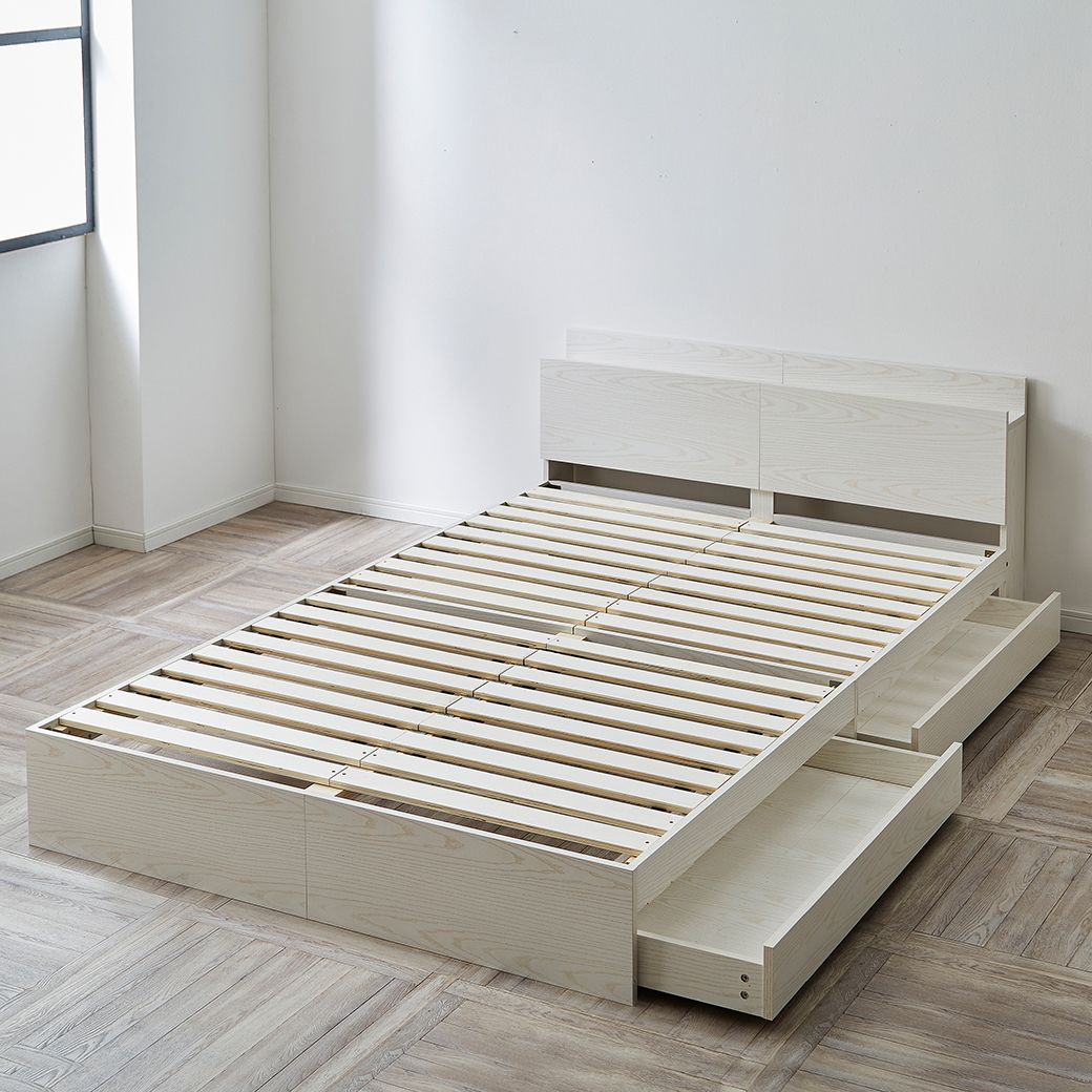 ネルコンシェルジュ 収納付きベッド セミダブルロング ベッドフレーム