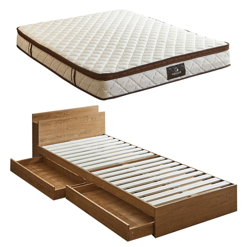 ネルコンシェルジュ 収納付きベッド セミシングル 厚25cm ハイカウント