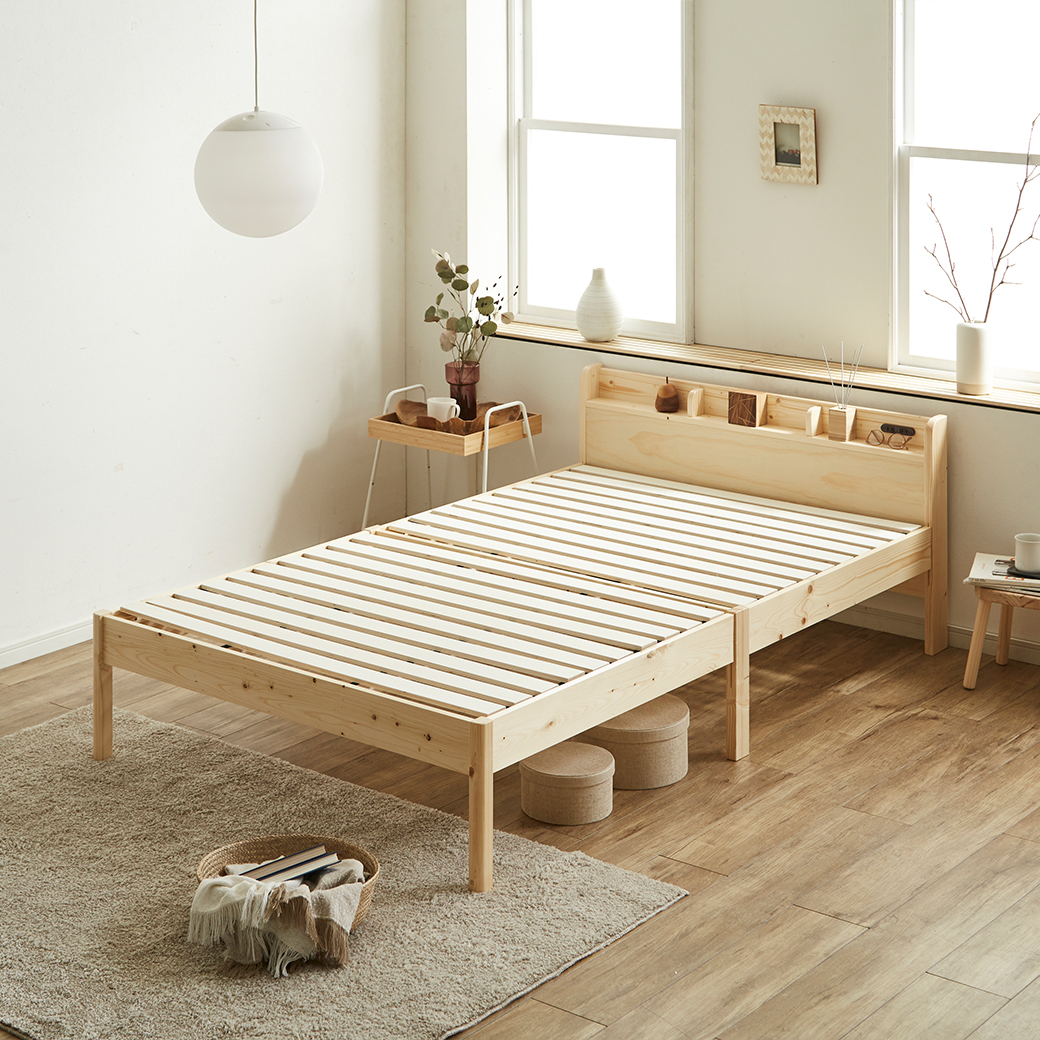 簡単組み立てベッド セリヤ すのこベッド 工具不要 セミダブル ベッド