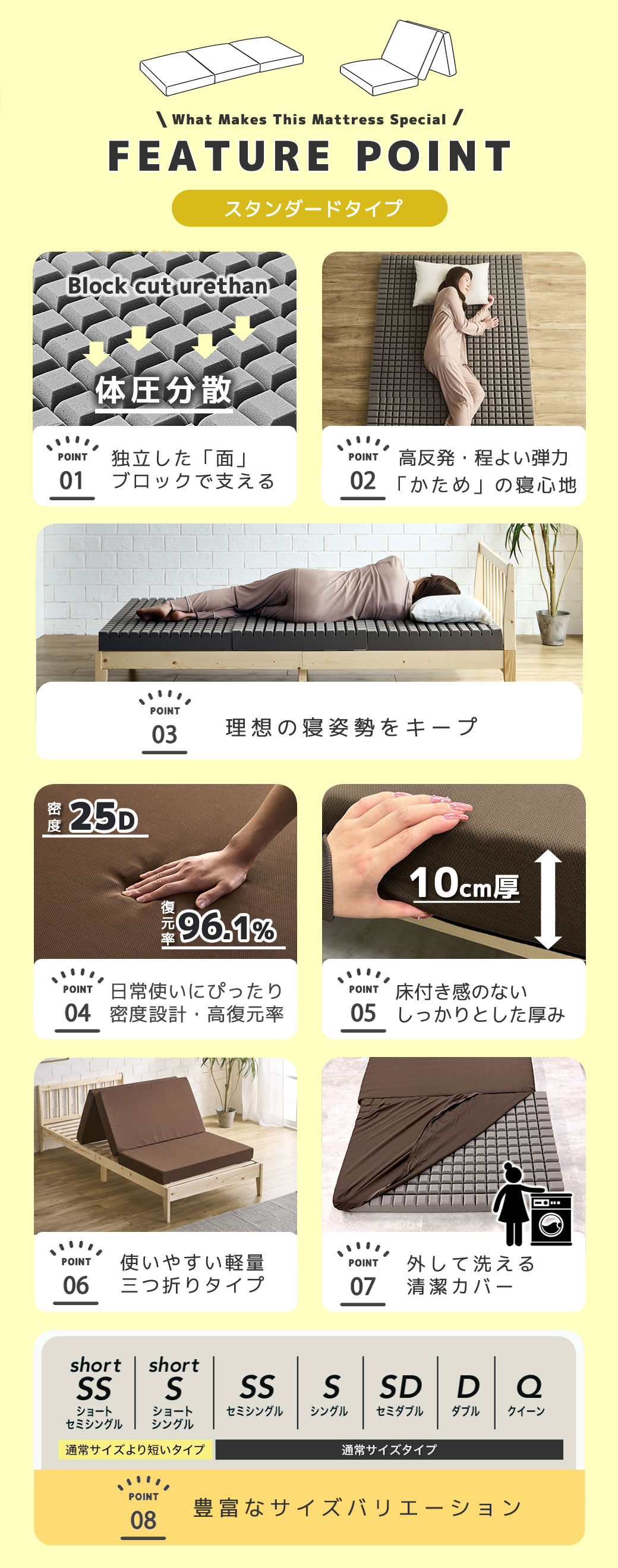 ブロックウレタンマットレスポイント