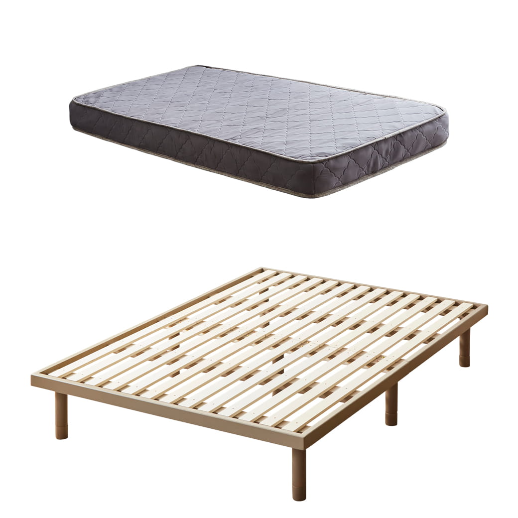 すのこベッド　ダブル【マットレス付き】送料込み！最安値！【ナチュラル】 ネルコンシェルジュ すのこベッド ダブルベッド 木製ベッド マットレス