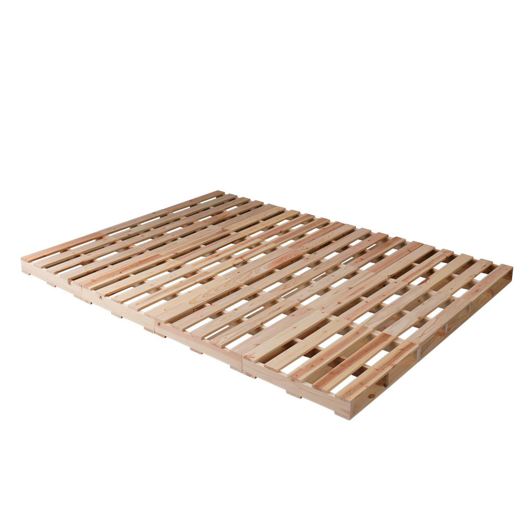 パレットベッド ダブルベッド 木製 杉 正方形 12枚 ベッド おしゃれ ベッドフレーム ダブルサイズ ローベッド すのこベッド 木製パレット s01｜ioo-neruco｜02