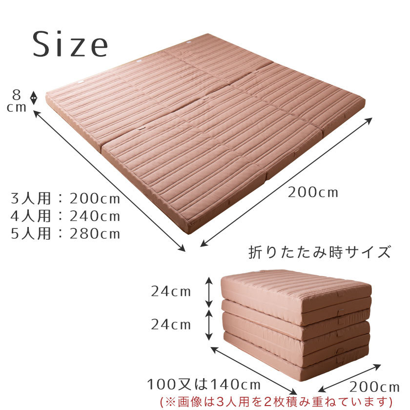 マットレス ken_do 高反発マットレス 幅240cm(4人用) ワイドキング つなげて使える