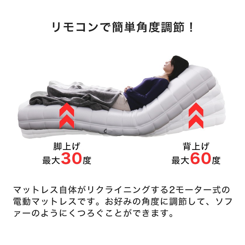 フランスベッド　電動リクライニングベッド　ルーパームーブ RP-1000W Amazon.co.jp: フランスベッド 電動リクライニングマットレス