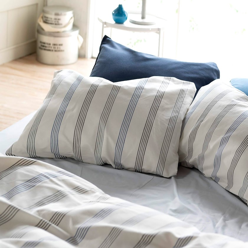 枕カバー Lサイズ 50×70cm用 綿100% ウィッシュストライプ wishstripe