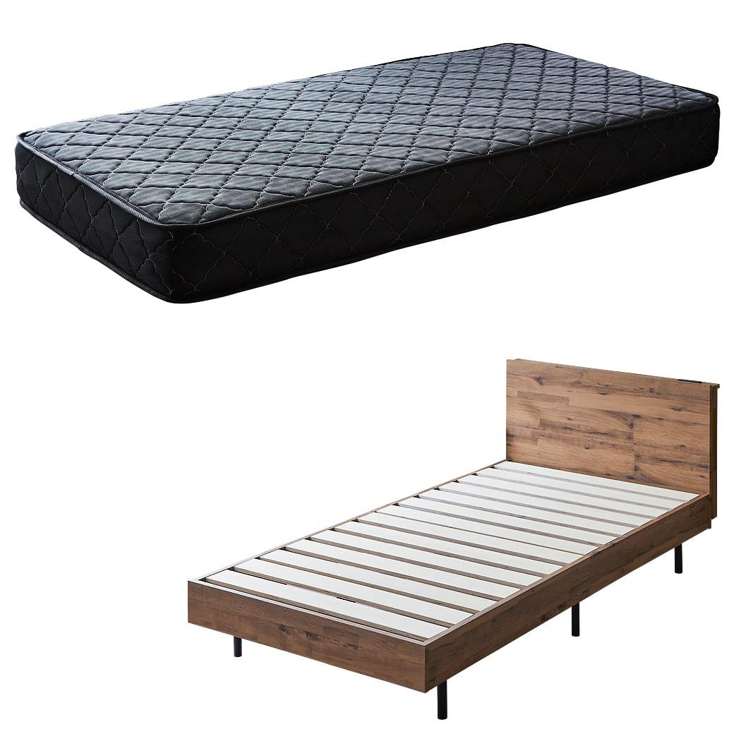 棚付きベッド すのこベッド 厚さ20cmポケットコイルマットレスセット シングル 木製 コンセント ベッド おしゃれ すのこベッド｜ioo-neruco｜02