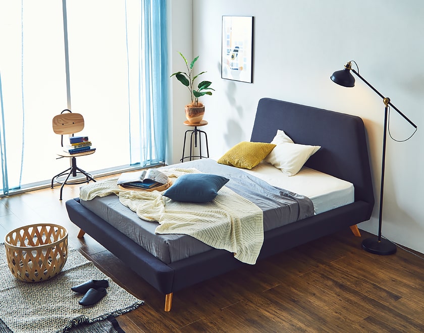 ネルコンシェルジュ ベッド ファブリックベッド ダブル 厚さ25cmふわ