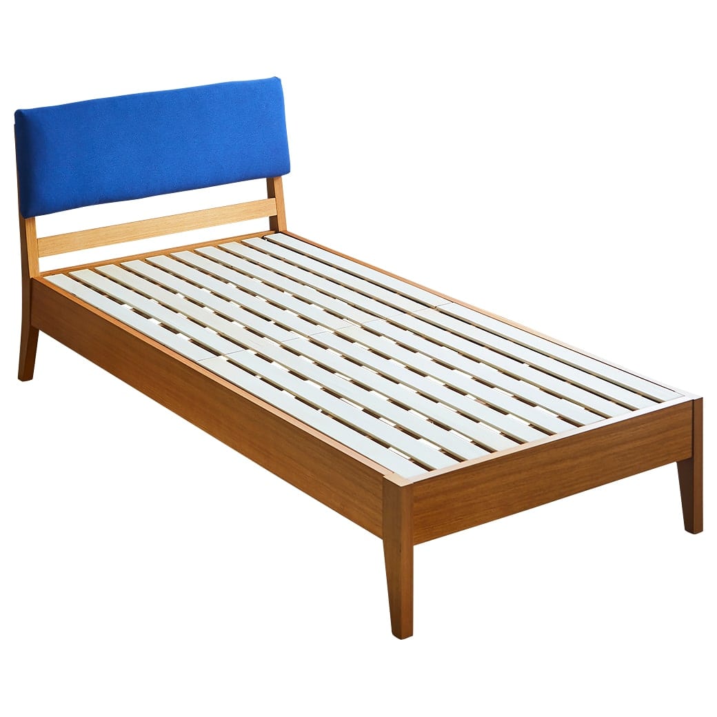 ファブリックベッド すのこベッド シングル ベッドフレーム おしゃれ オーク材突板 木製｜ioo-neruco｜02