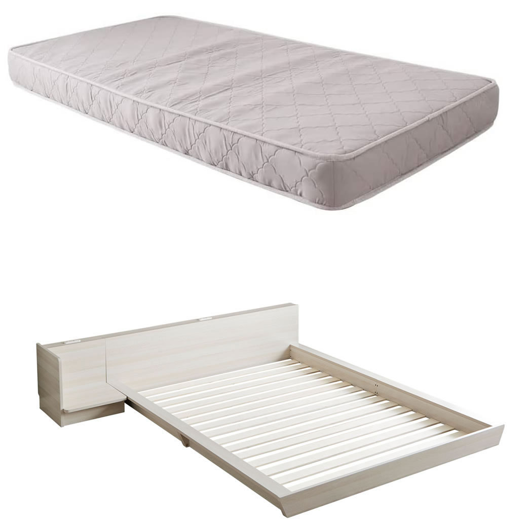 ネルコンシェルジュ Platform Bed ローベッド クイーン ナイトテーブル