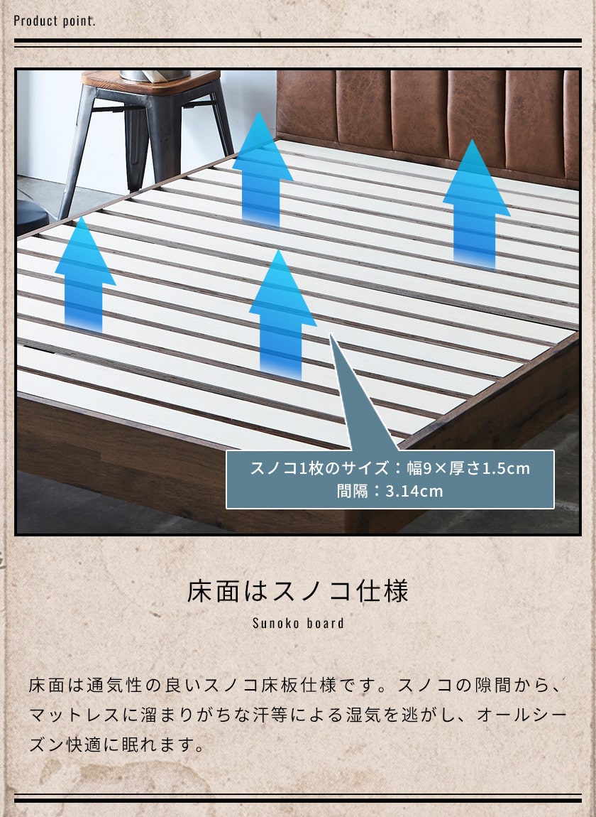 ネルコンシェルジュ ファブリックベッド レザーベッド すのこベッド