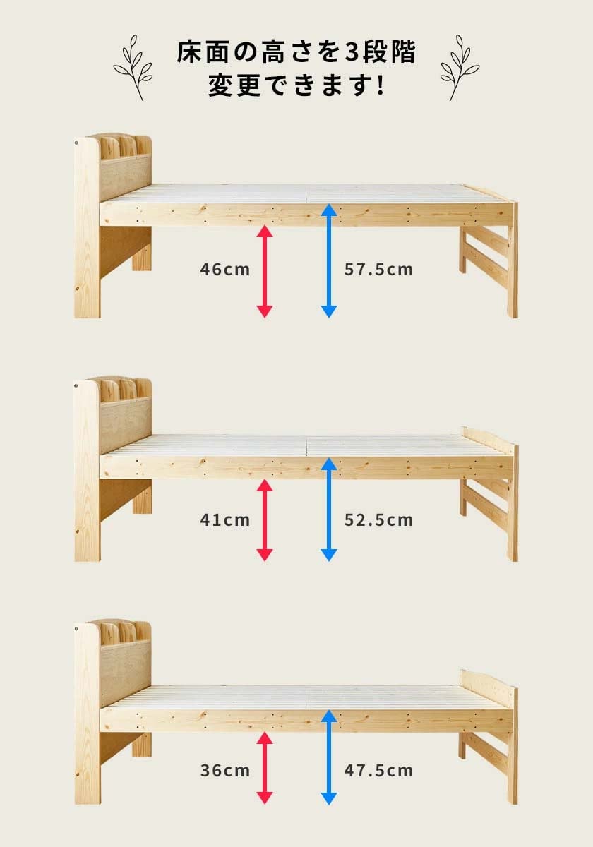 床面高さ3段階