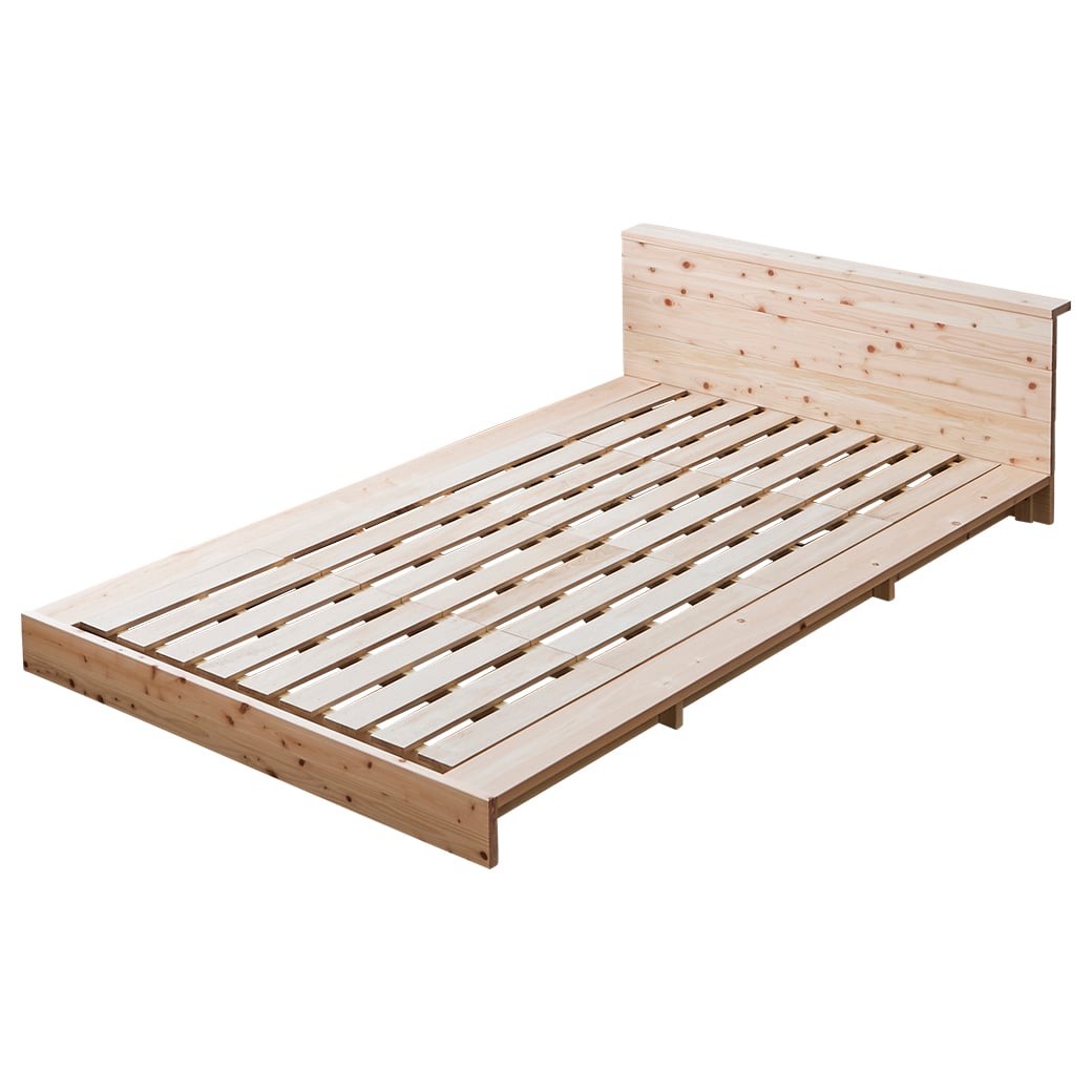 檜ローベッド 桐すのこベッド 2サイズ対応 ステージベッド シングル セミダブル ベッド本体のみ 木製 棚付き 日本製 新商品