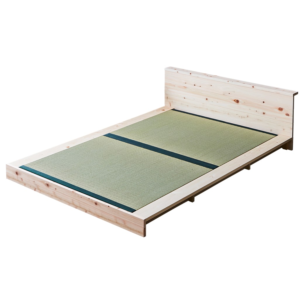 檜ローベッド 畳ベッド 2サイズ対応 ステージベッド セミダブル ダブル 畳ベッド本体のみ 木製 棚付き 日本製 新商品｜ioo-neruco｜02