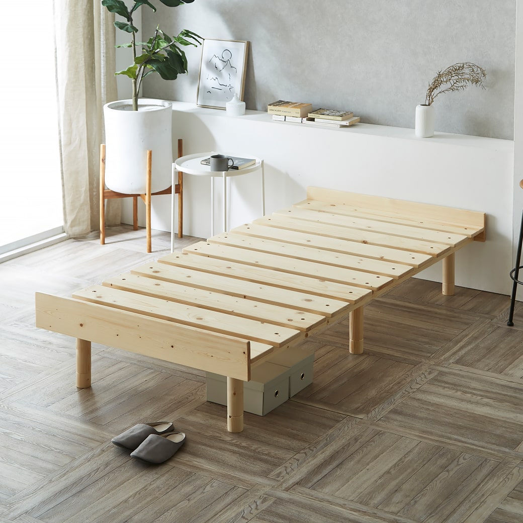 すのこベッド シングル ベッド単品のみ 木製 頑丈 ヘッドレス 高さ3段階 マーヴィン 新商品 s01｜ioo-neruco｜03