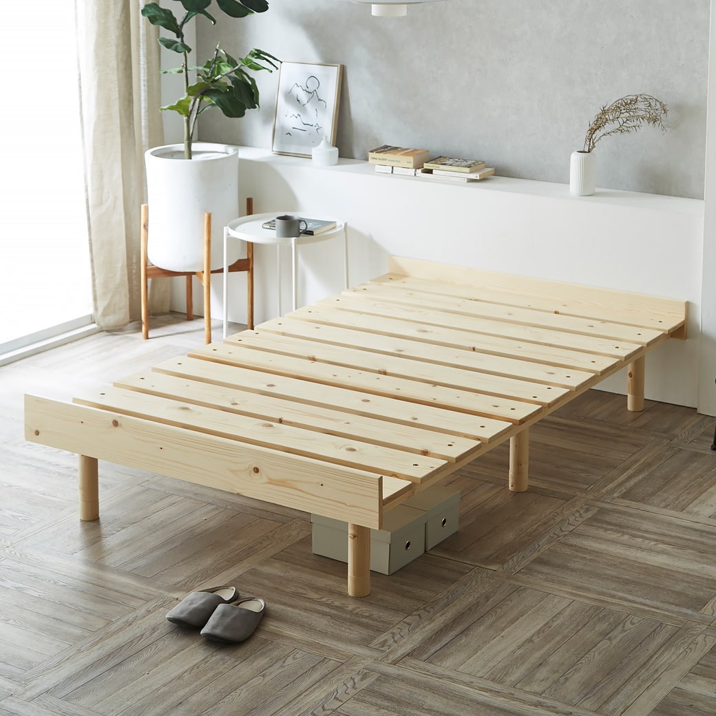 すのこベッド セミダブル ベッド単品のみ 木製 頑丈 ヘッドレス 高さ3段階 マーヴィン 新商品 s...