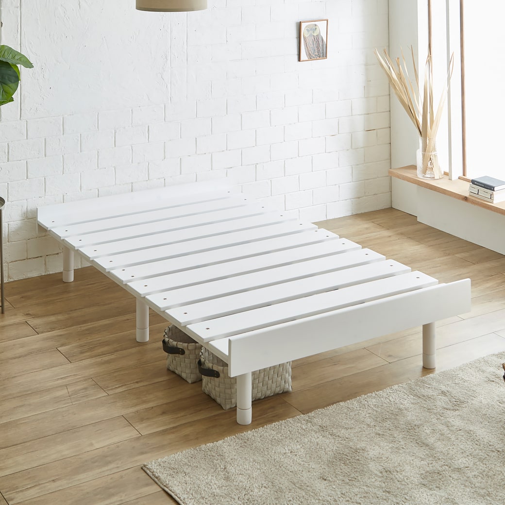 すのこベッド セミダブル ベッド単品のみ 木製 頑丈 ヘッドレス 高さ3段階 マーヴィン 新商品