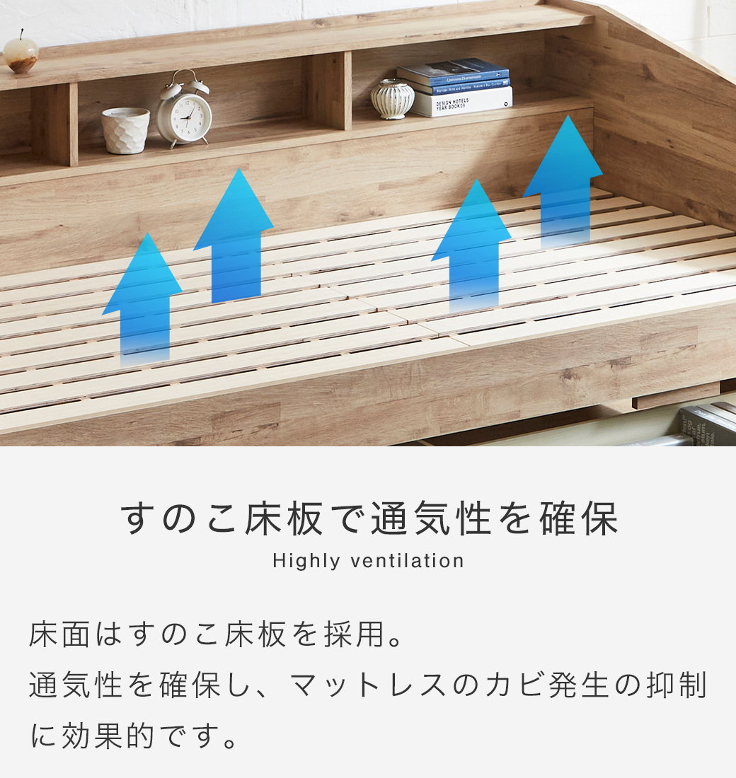 サイド棚付きベッド デイベッド Shelvesbed シングルベッド シングル