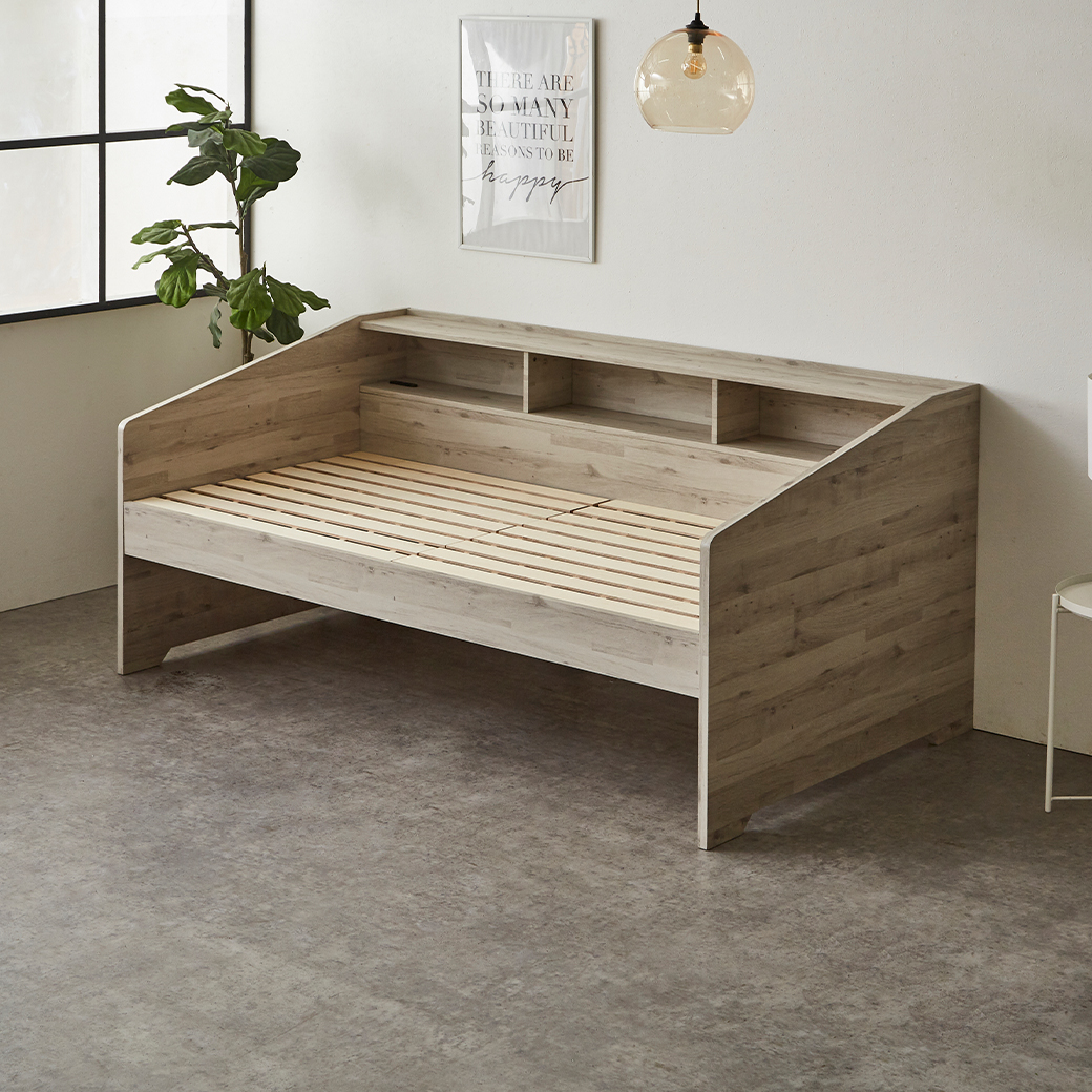 サイド棚付きベッド デイベッド Shelvesbed シングルベッド シングル