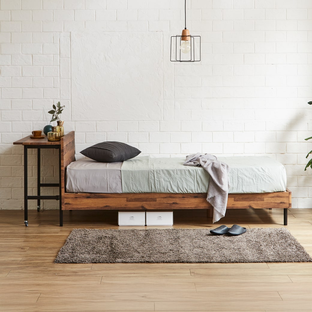 ネルコンシェルジュ デスク付きベッド すのこベッド 棚付きベッド