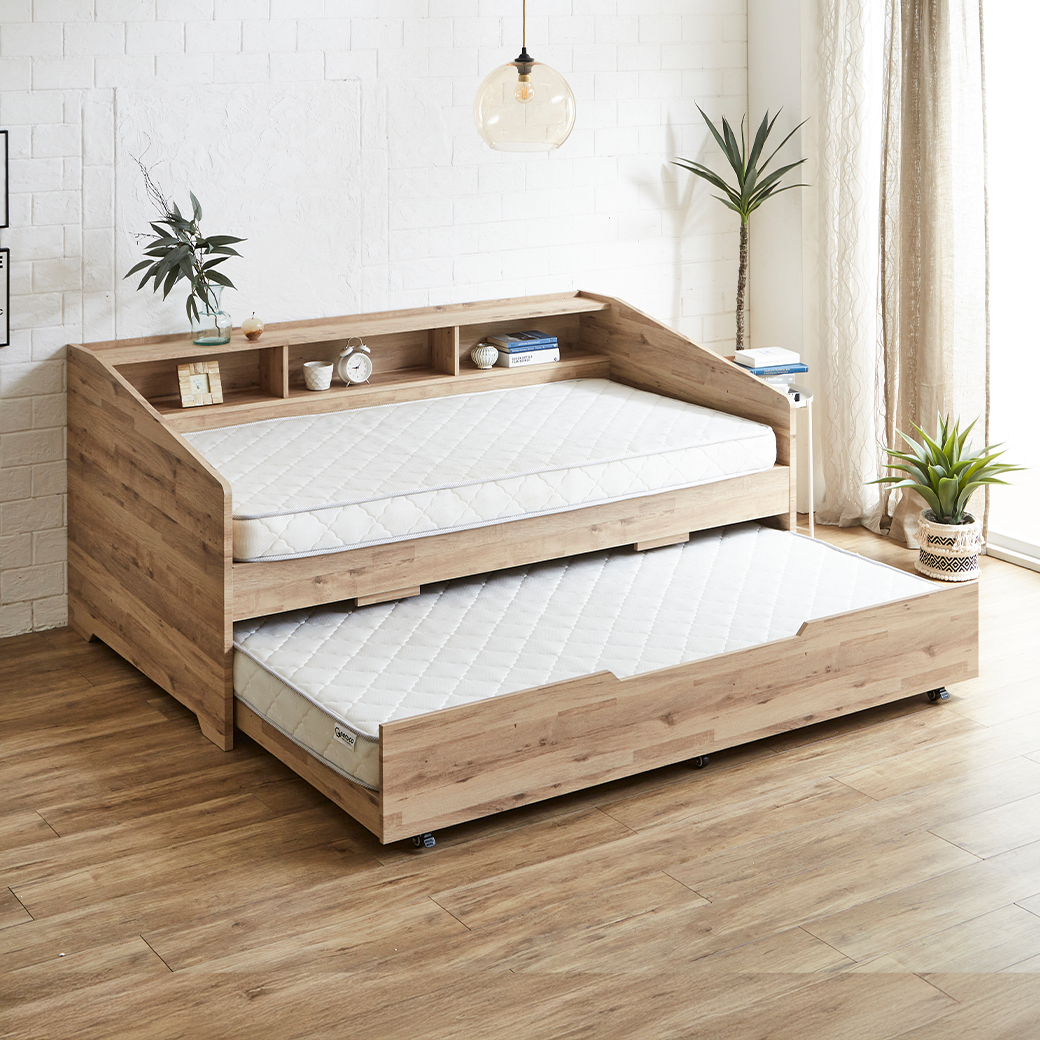 サイド棚付きベッド 親子ベッド デイベッド Shelvesbed シングルベッド 