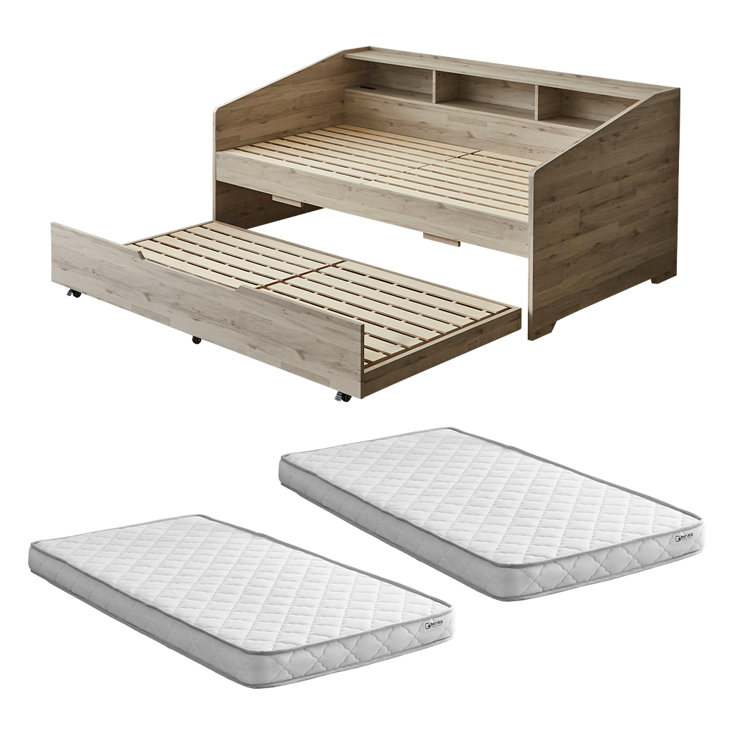 サイド棚付きベッド 親子ベッド デイベッド Shelvesbed シングルベッド