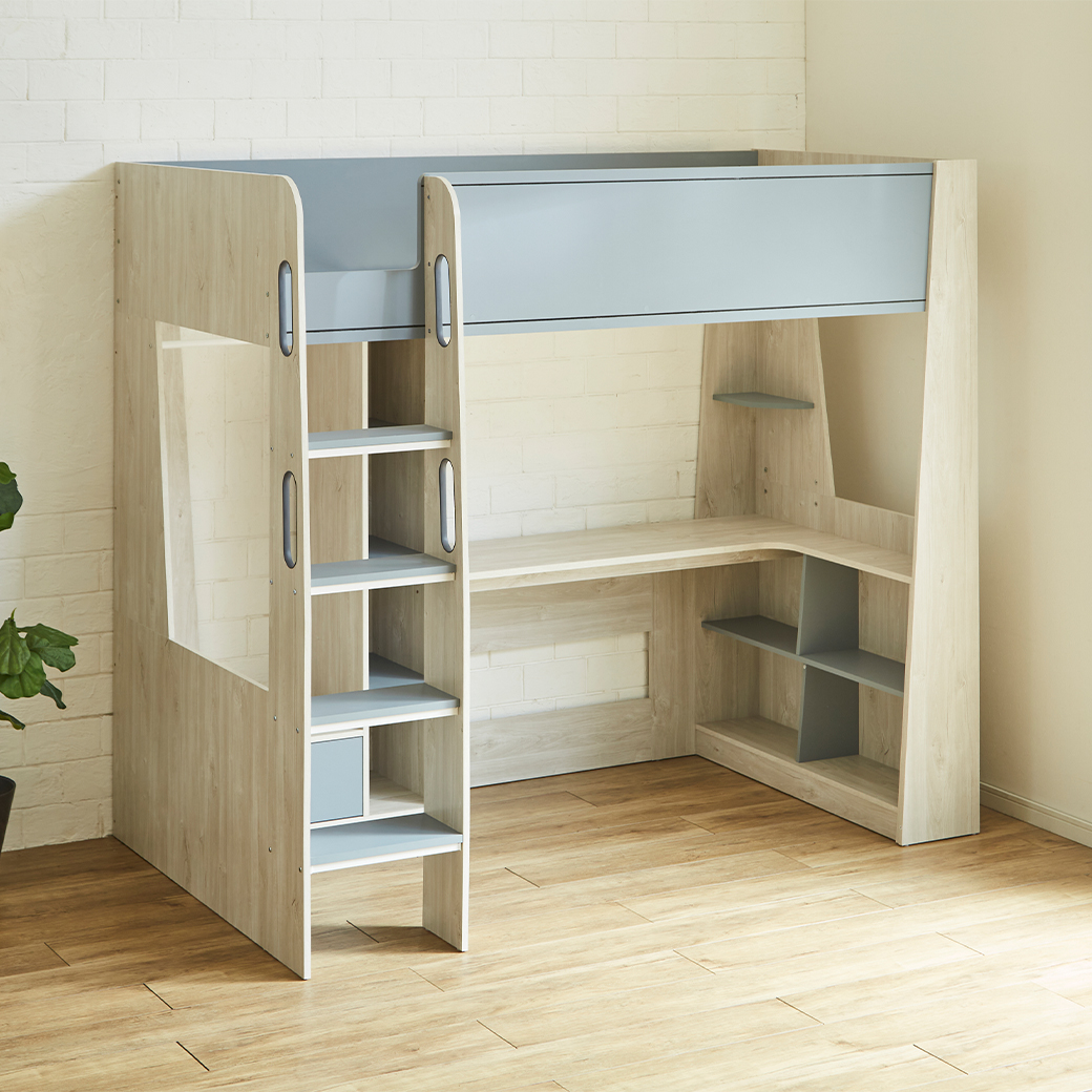 システムベッド Hugo ヒューゴ シングル ベッド単品 デスク シェルフ