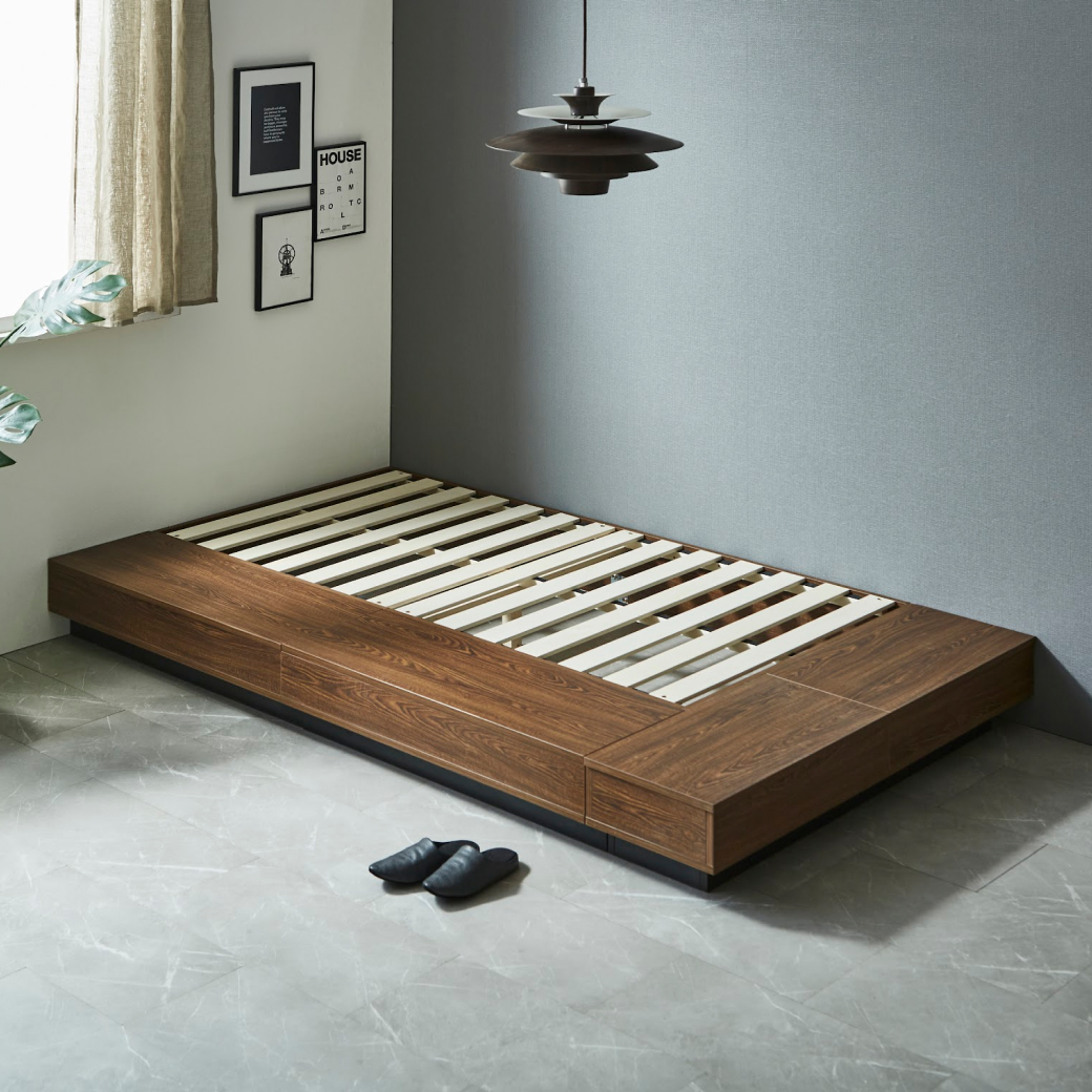 収納付きコーナーステージベッド CORNER STAGE BED ローベッド 隠せる