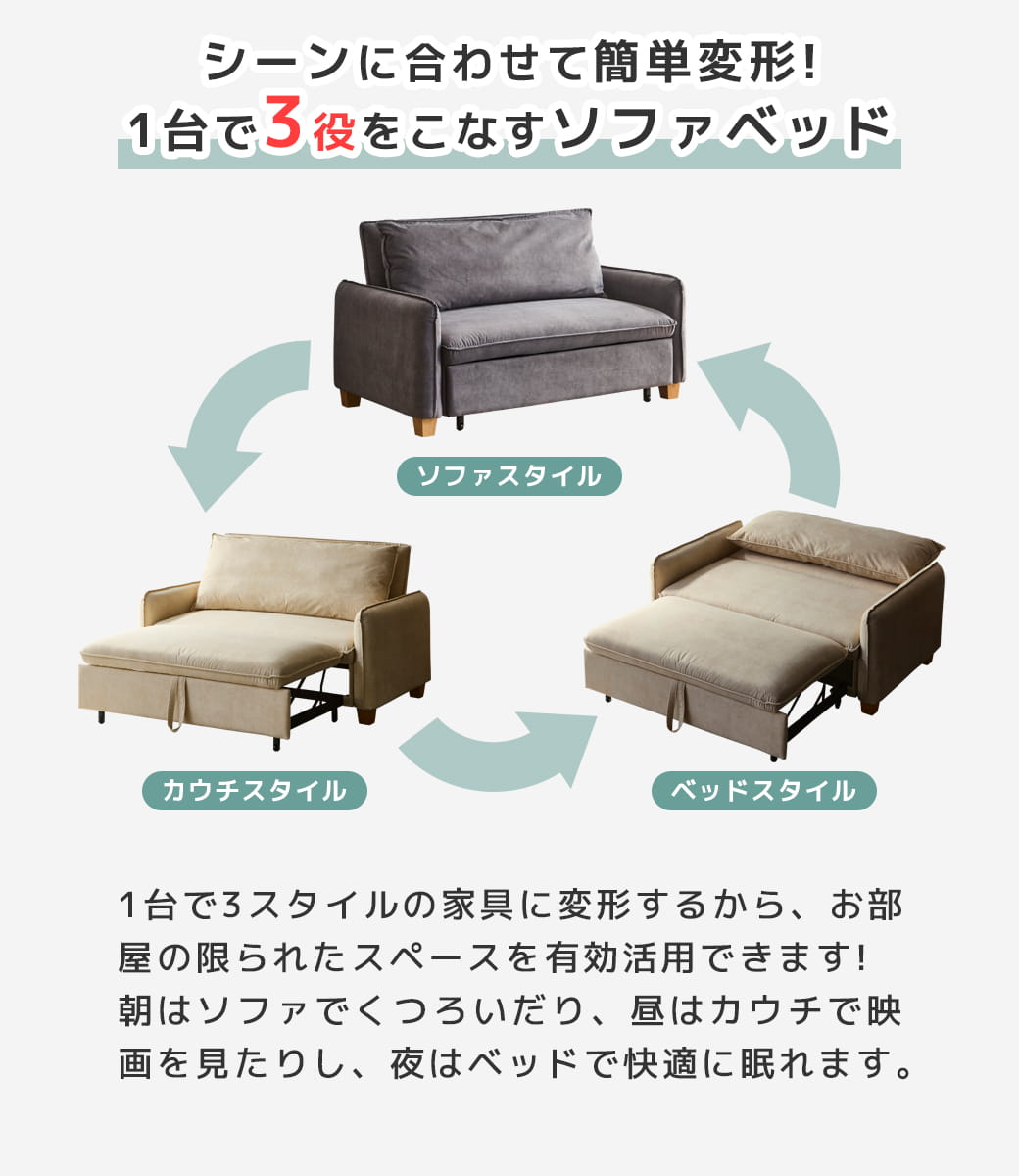 1台3役のソファベッド