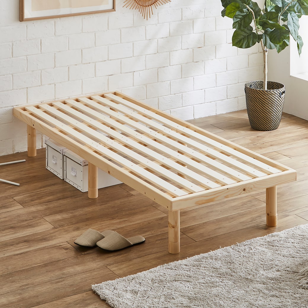 すのこベッド セミシングルベッド 木製ベッド ベッドフレーム ローベッド 高さ調整 組立簡単 ヘッドレス ベット 低ホルムアルデヒド