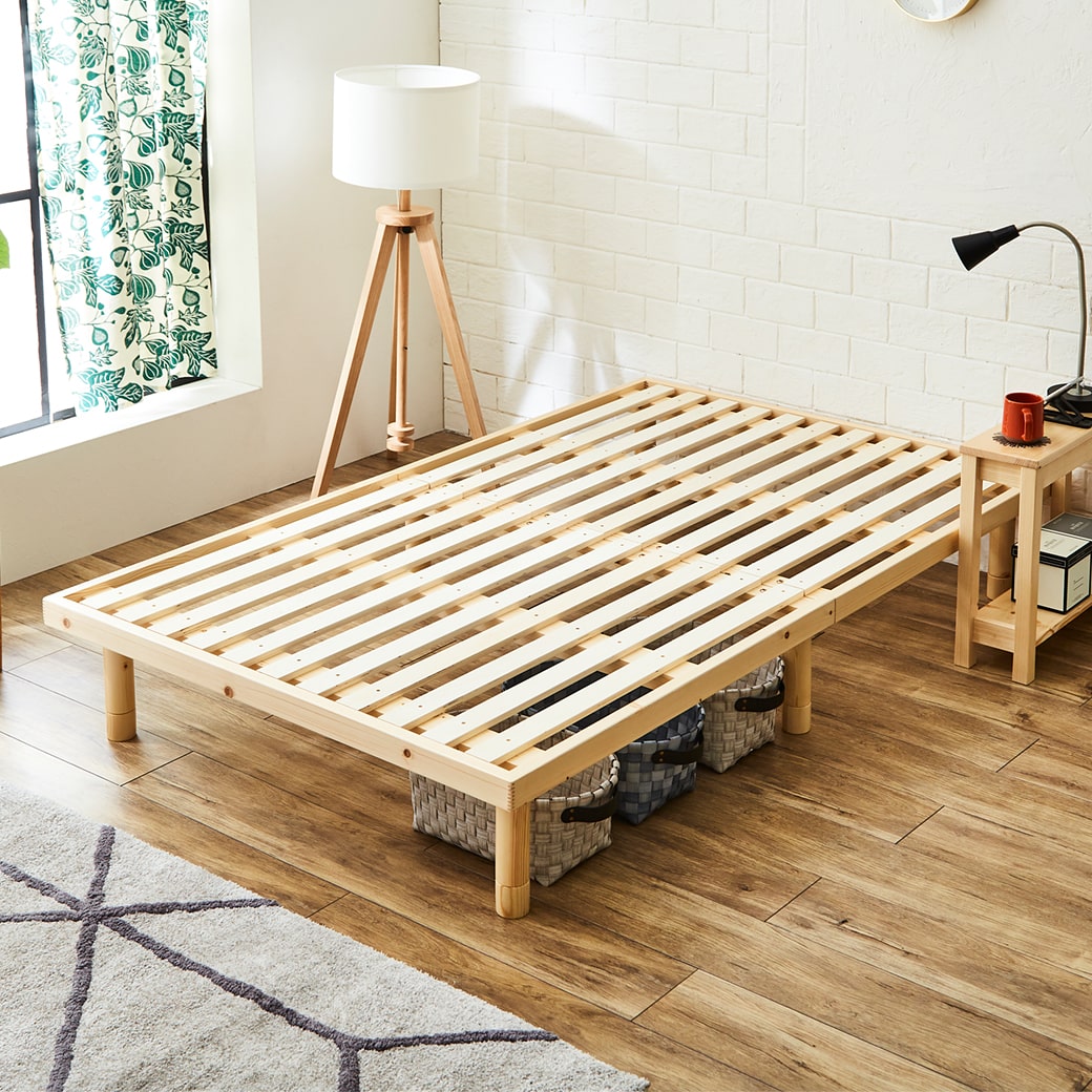 すのこベッド セミダブルベッド 木製ベッド ベッドフレーム ローベッド 高さ調整 組立簡単 ヘッドレス ベット 低ホルムアルデヒド s01