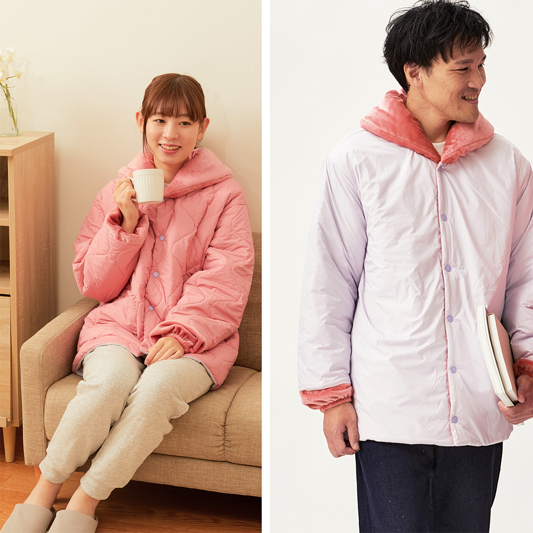 パジャマとしても着用頂けます。ご夫婦でお色違いで揃えても素敵です。